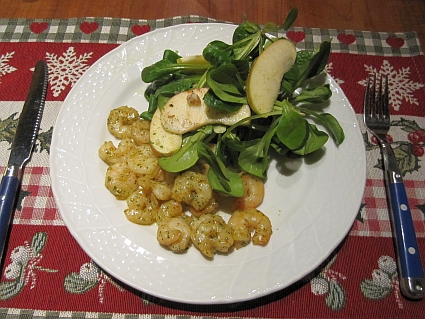 Feldsalat mit Krabben