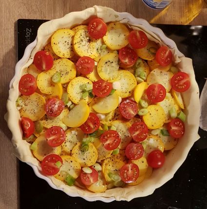 Zucchini Tarte belegt